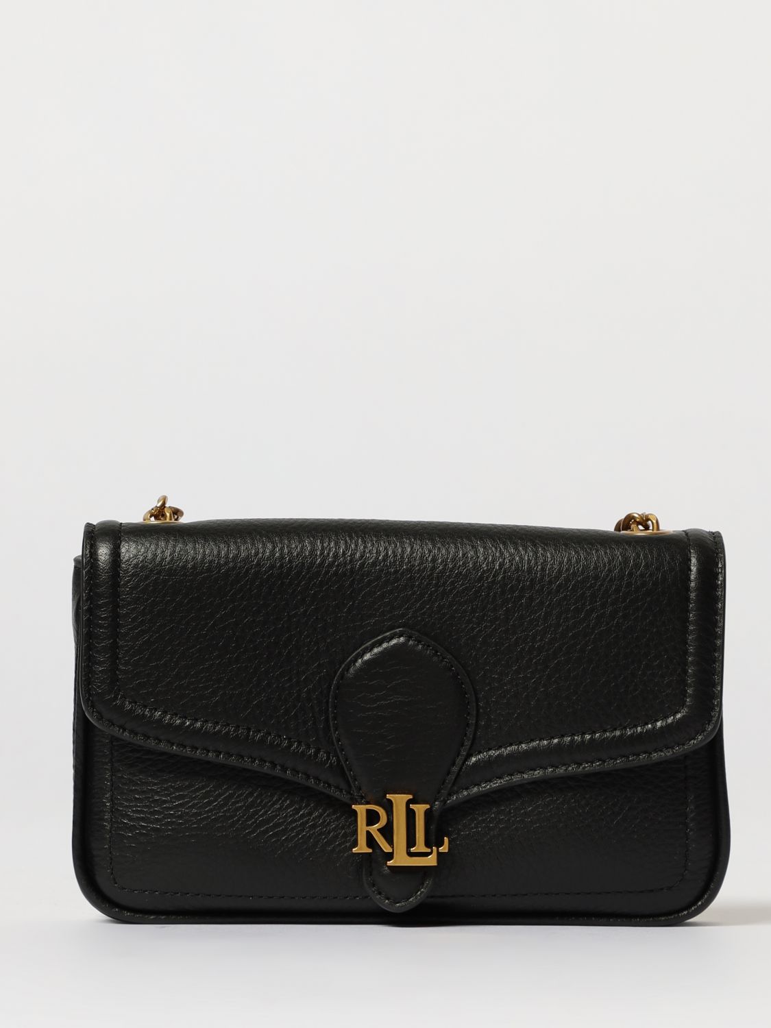 Ralph Lauren Logo Chain Bag In Black