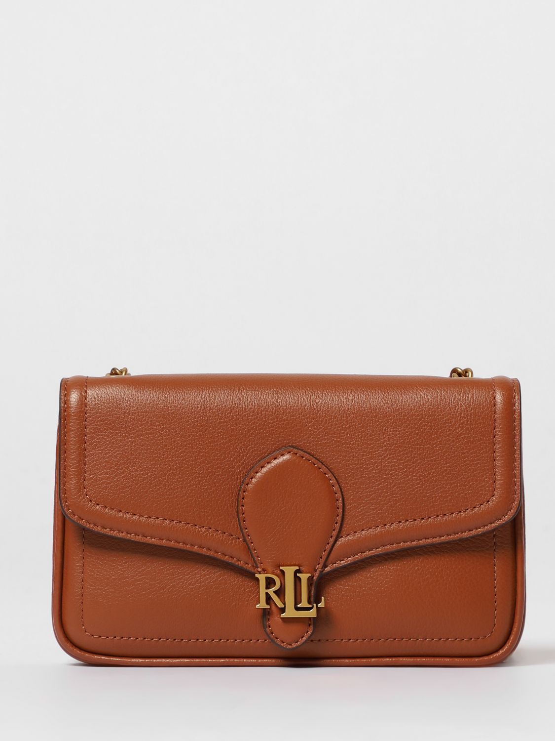 Ralph Lauren Shoulder Bag Lauren Woman Color Leather In Brown