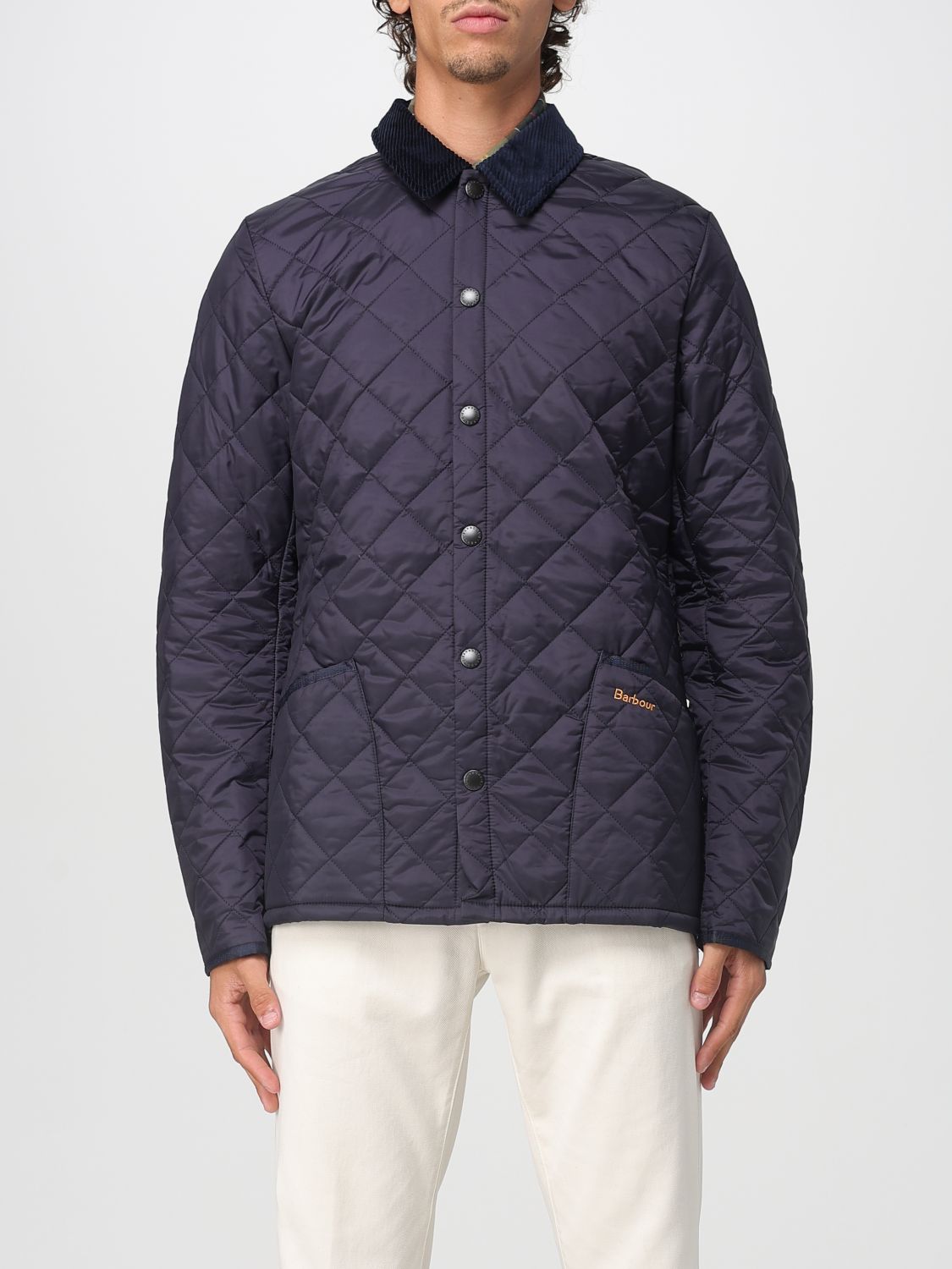 Barbour Liddesdale Quilted Men's Jacket In Navy Blue Nylon In Blue