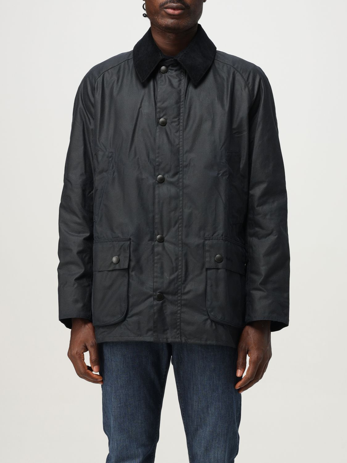 Barbour Jacket Men Color Navy In Black