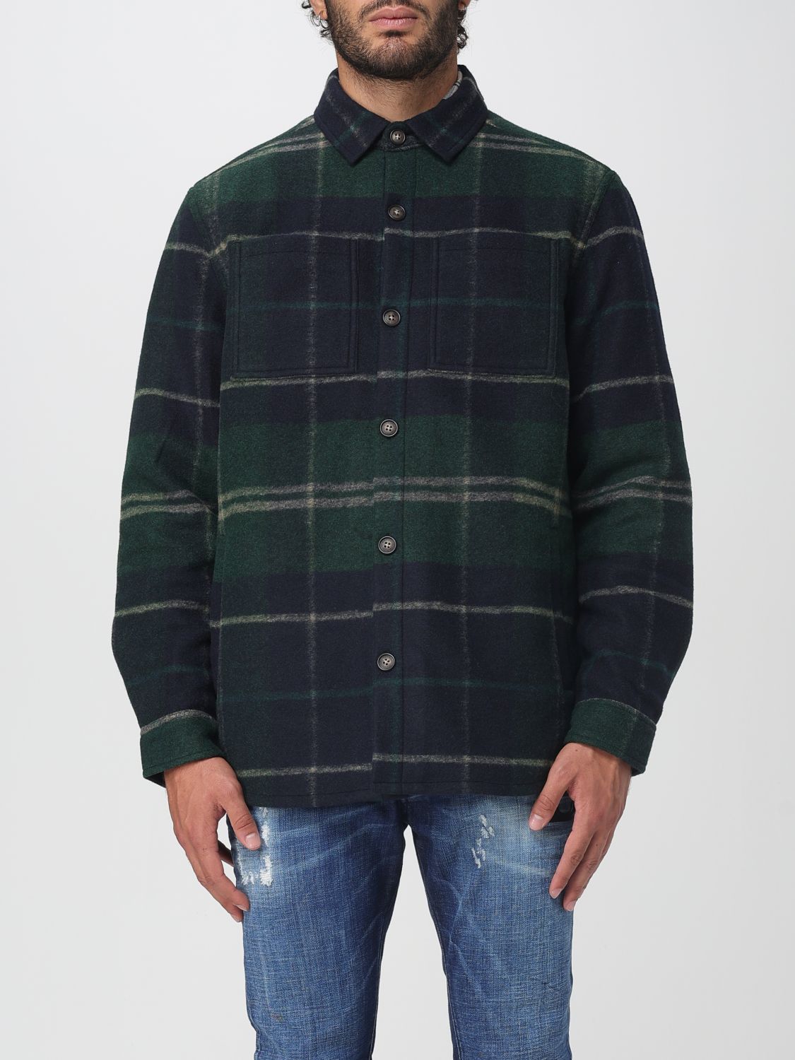 Barbour Chapter Tailored Check Overshirt In Green