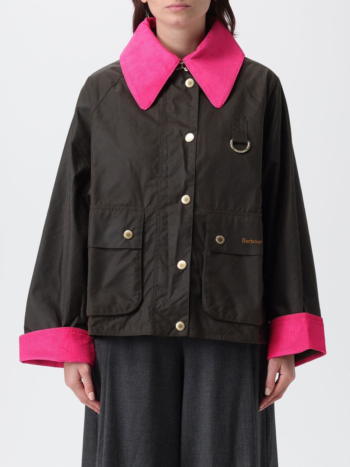 Barbour Two-tone Cotton Jacket In Brown