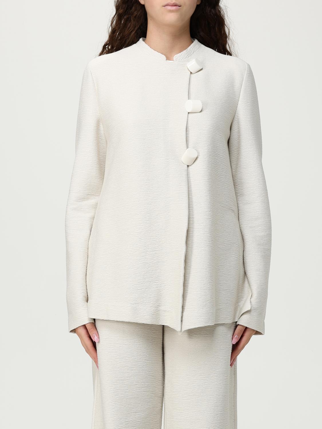 Emporio Armani Cotton Single-breasted Jacket In Gray