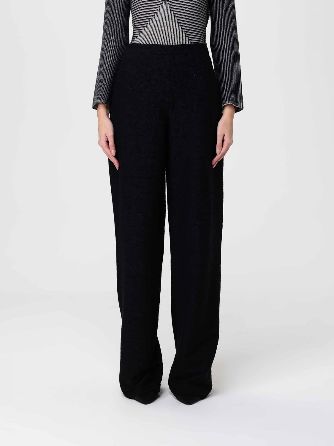 Emporio Armani Pants Woman Color Black In Black