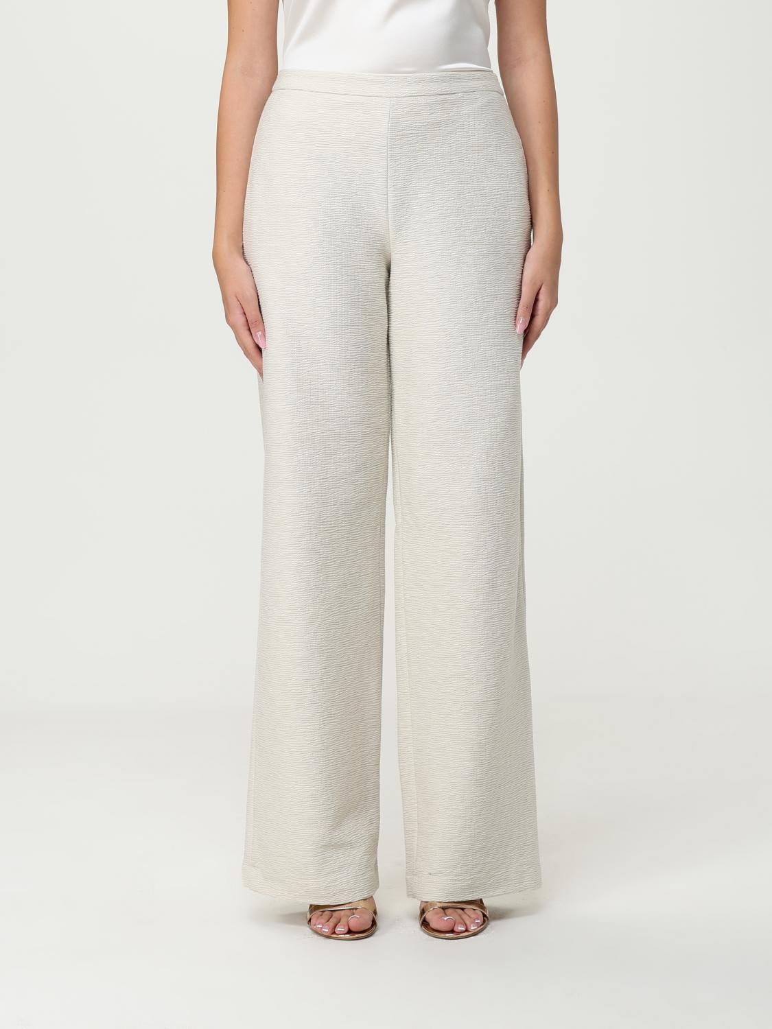 Emporio Armani Pants  Woman Color Yellow Cream In Multi