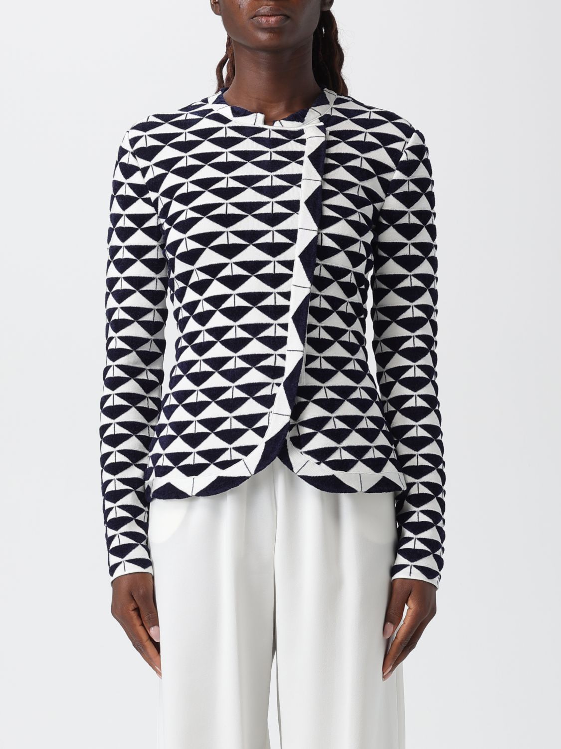 Emporio Armani Jacquard Viscose-blend Jacket In Multi