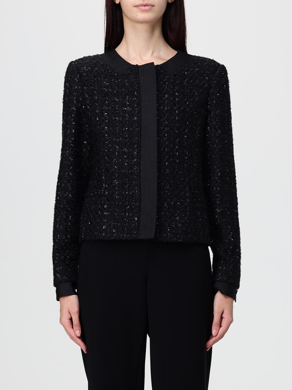 Emporio Armani Wool Blend Blazer Jacket In Black