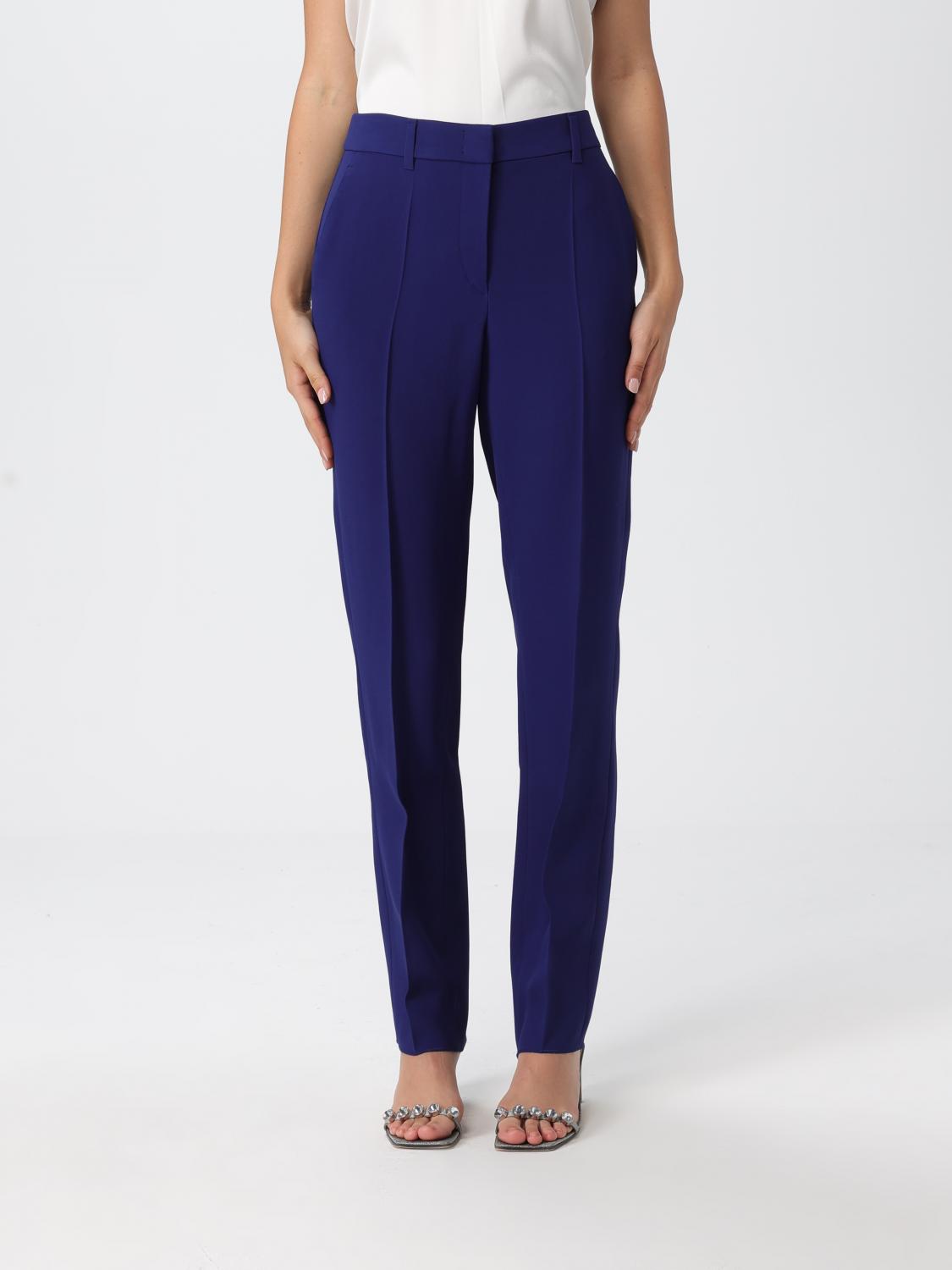 Emporio Armani Pants  Woman Color Royal Blue In Animal Print