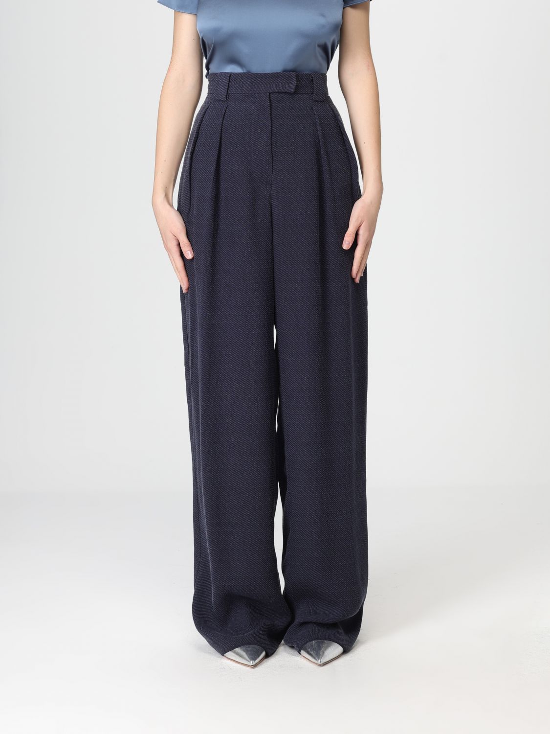 Emporio Armani Pants  Woman Color Navy In Blue