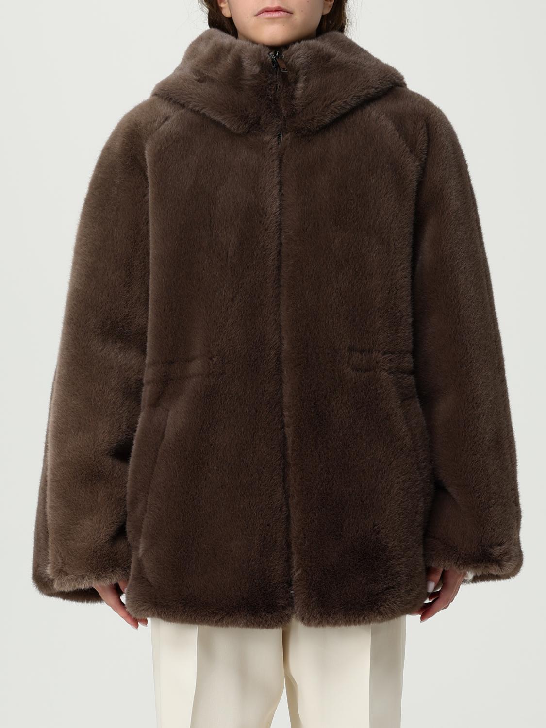 Emporio Armani Brown Faux-fur Reversible Blouson In Brown