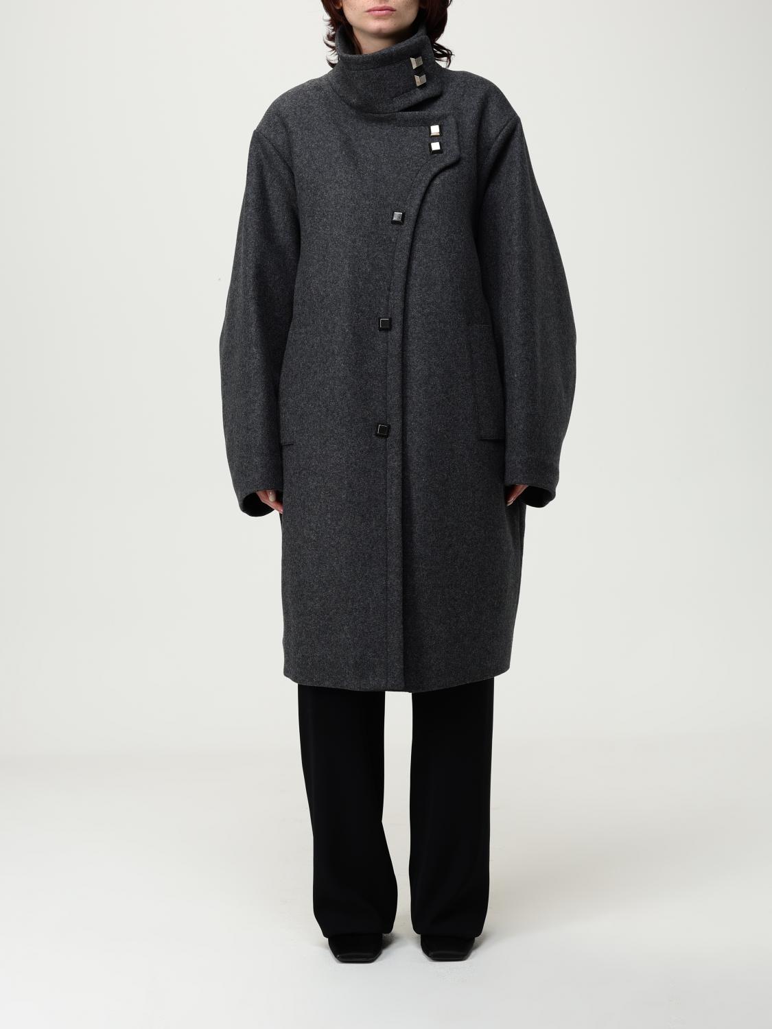 Emporio Armani Polygon Capsule Collection Padded Wool Cloth Coat In Gray