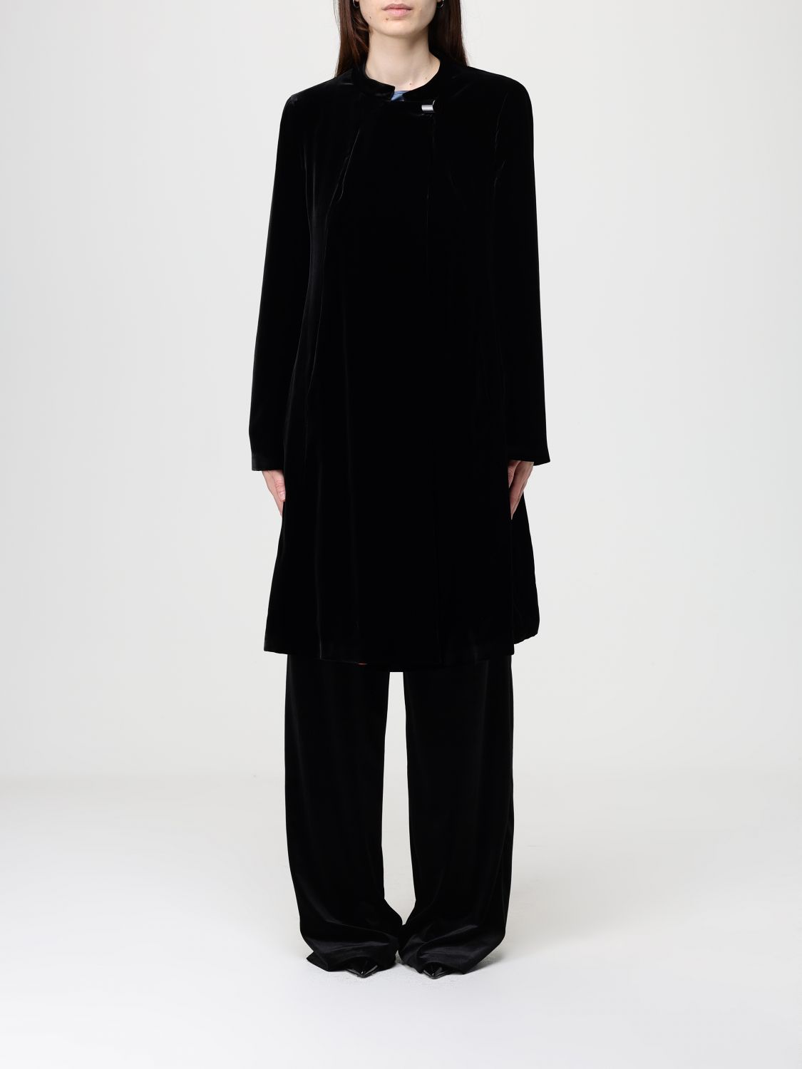 Emporio Armani Coat  Woman Color Black In Black