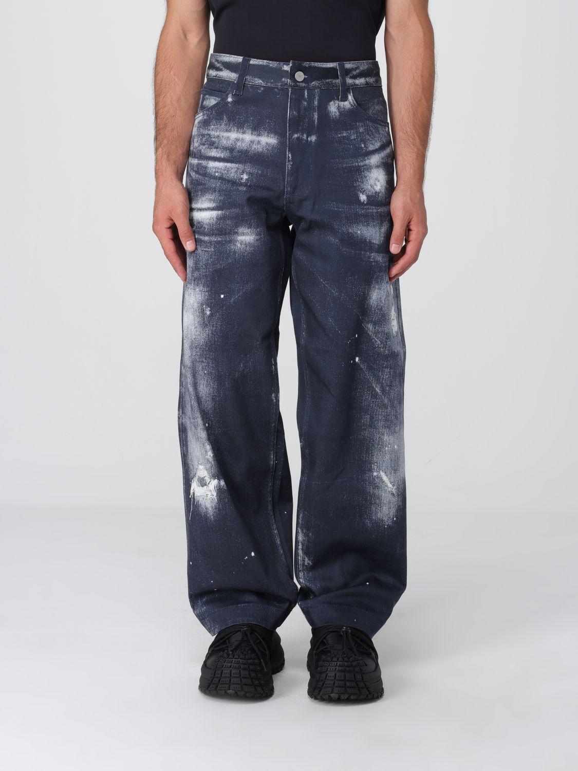 Emporio Armani Distressed Regular Fit Jeans In Blue