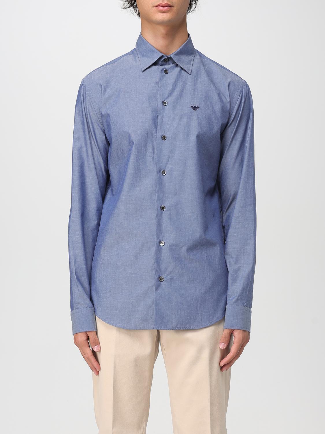 Emporio Armani Shirt  Men Color Denim In Blue