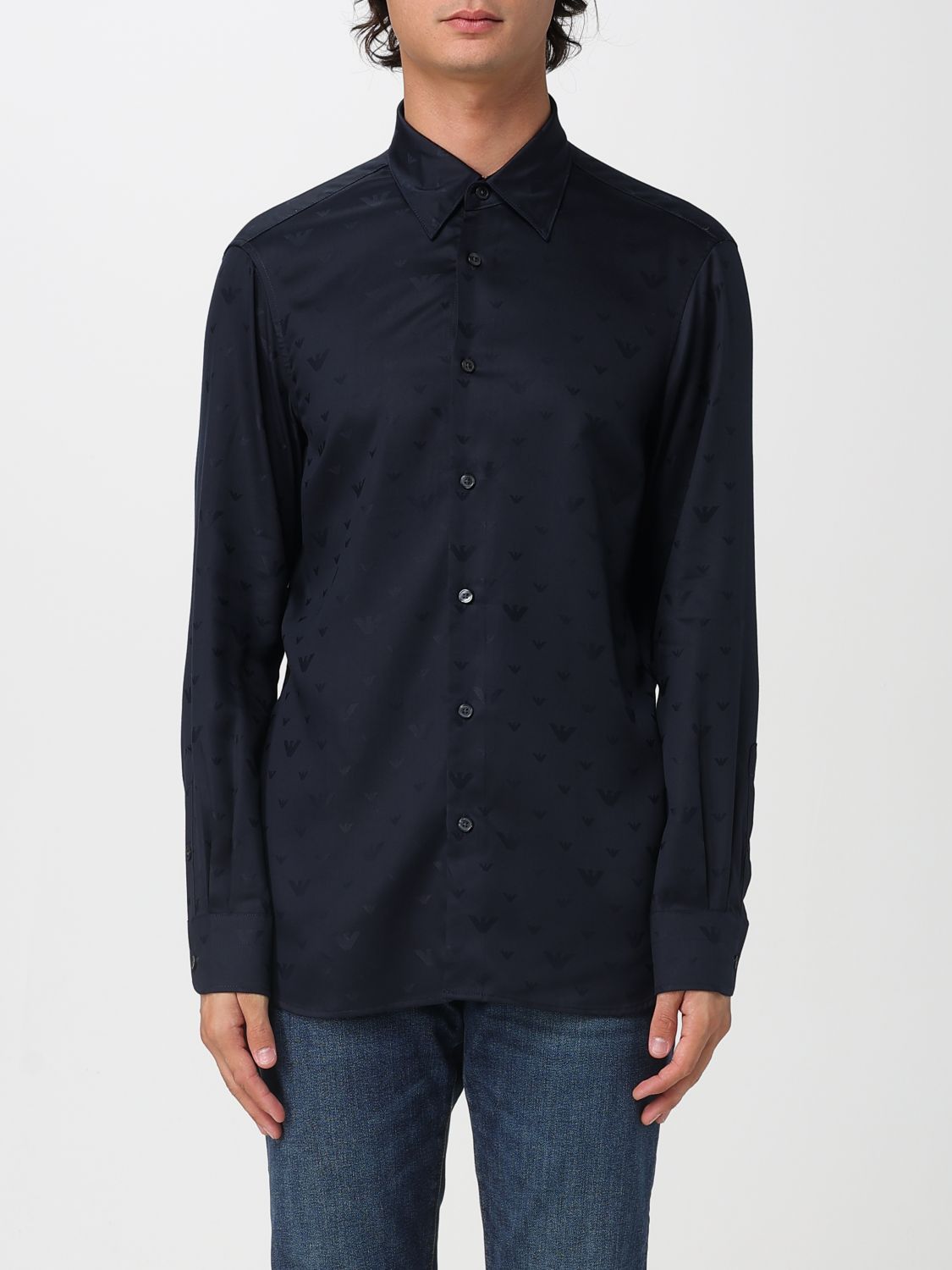 Emporio Armani Shirt  Men Color Navy In Blue