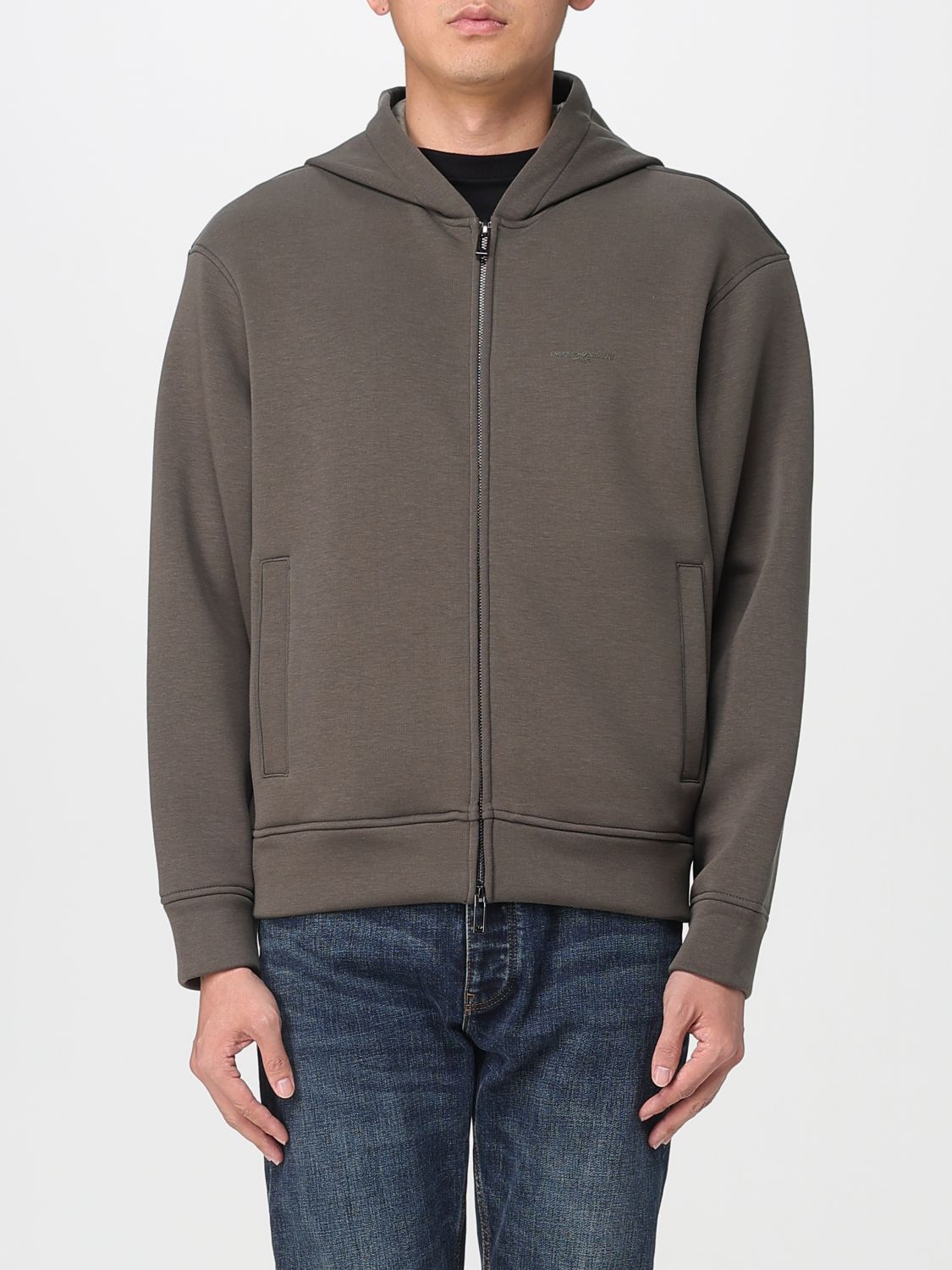 Emporio Armani Sweatshirt  Men Color Military In Brown