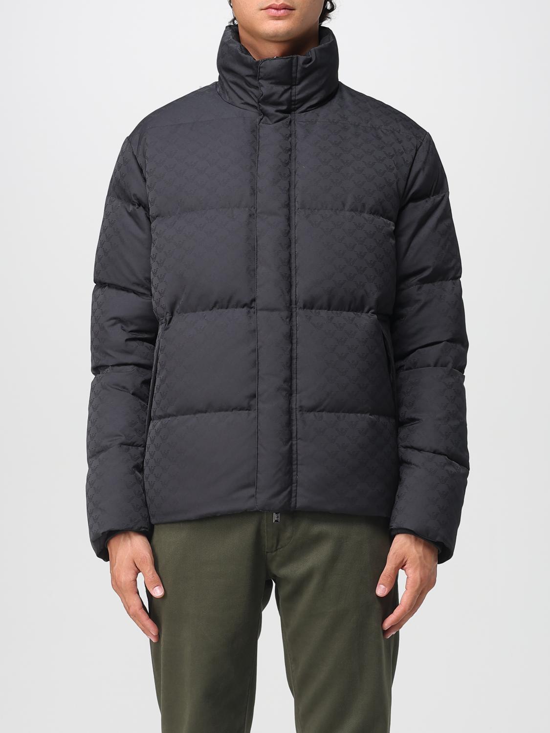 Emporio Armani Nylon Short Down Jacket In Black