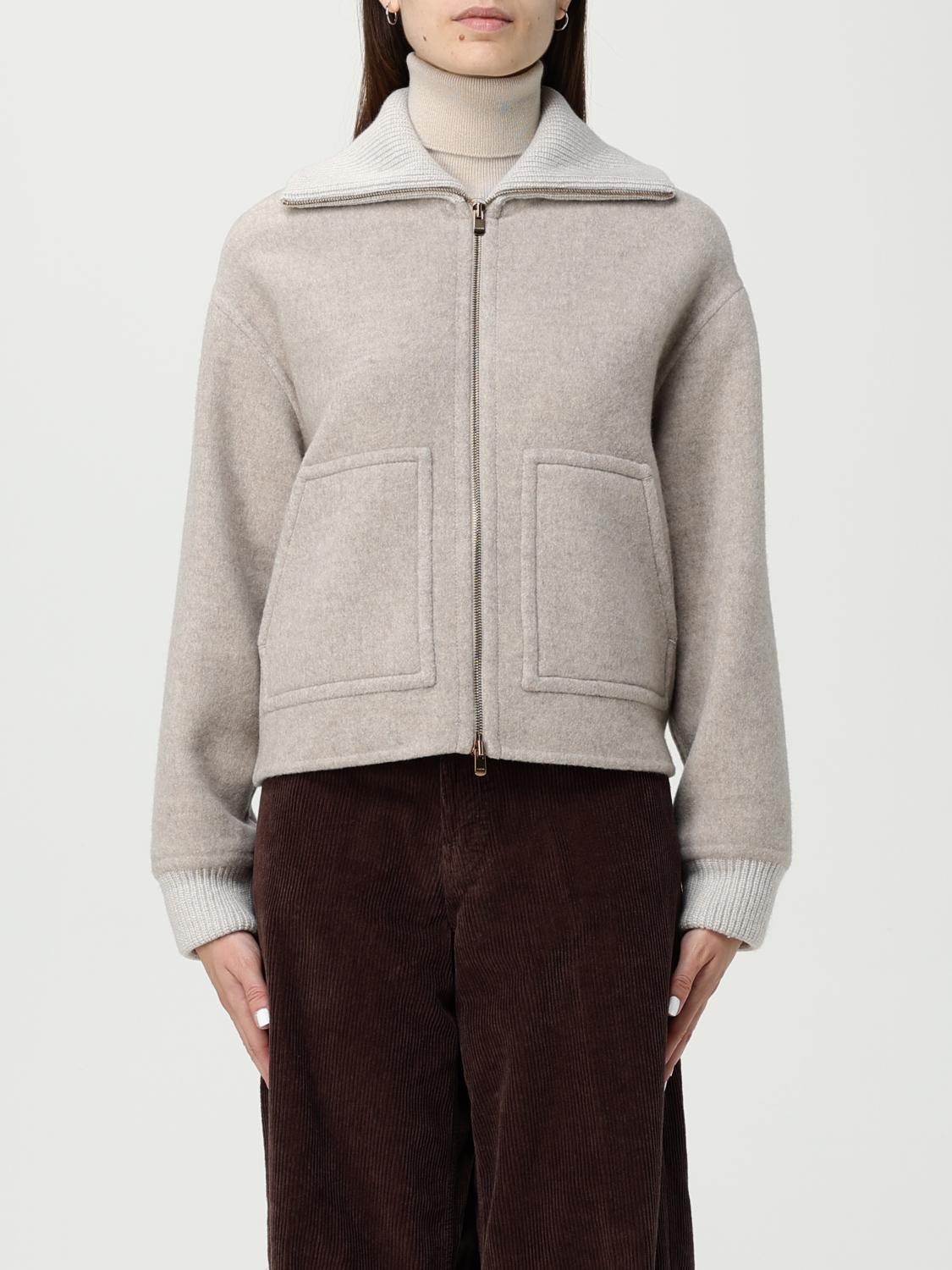 Agnona Cashmere Bomber Jacket In White