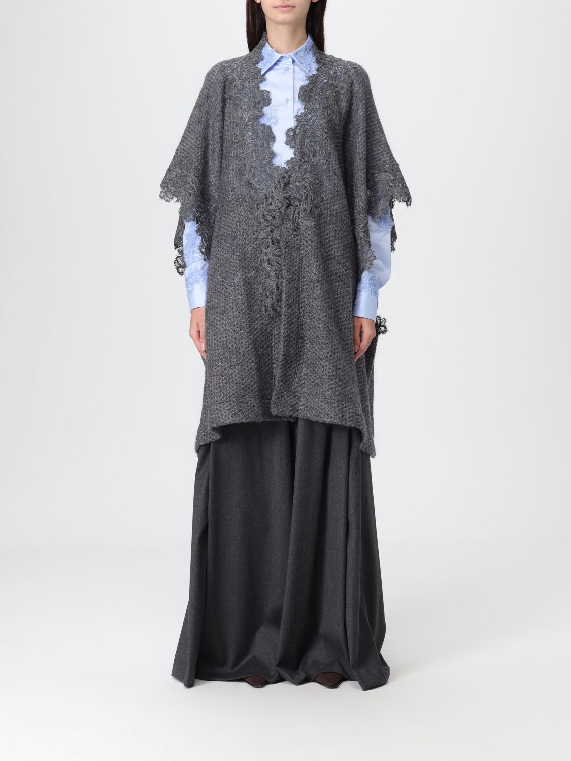Ermanno Scervino Life Cape Woman Color Charcoal In Gray