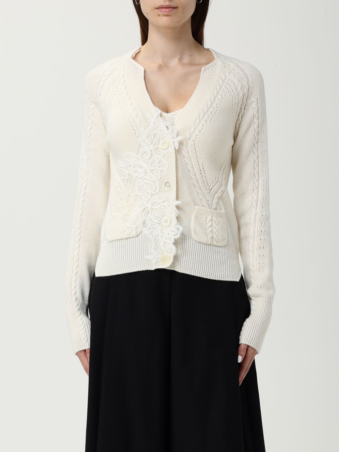 Ermanno Scervino Life Cardigan Woman Color Yellow Cream In White