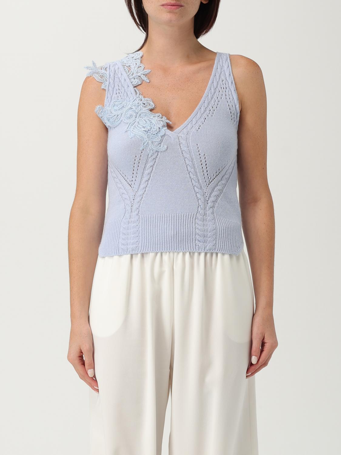 Ermanno Scervino Life Top  Woman Color Gnawed Blue In Blue