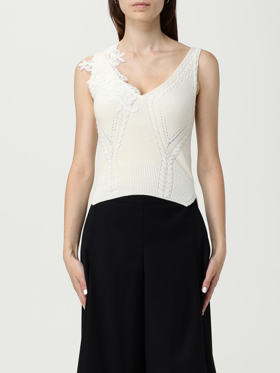 Ermanno Scervino Life Top  Woman Color Yellow Cream In White