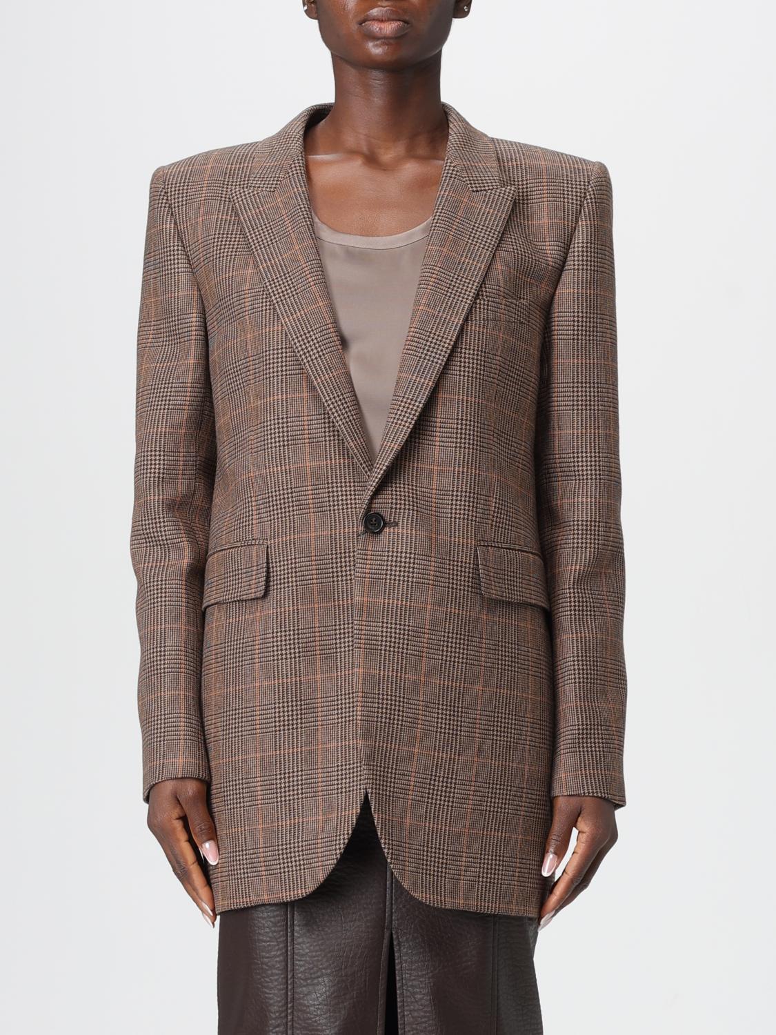SAINT LAURENT Blazer monopetto in misto lana Tartan