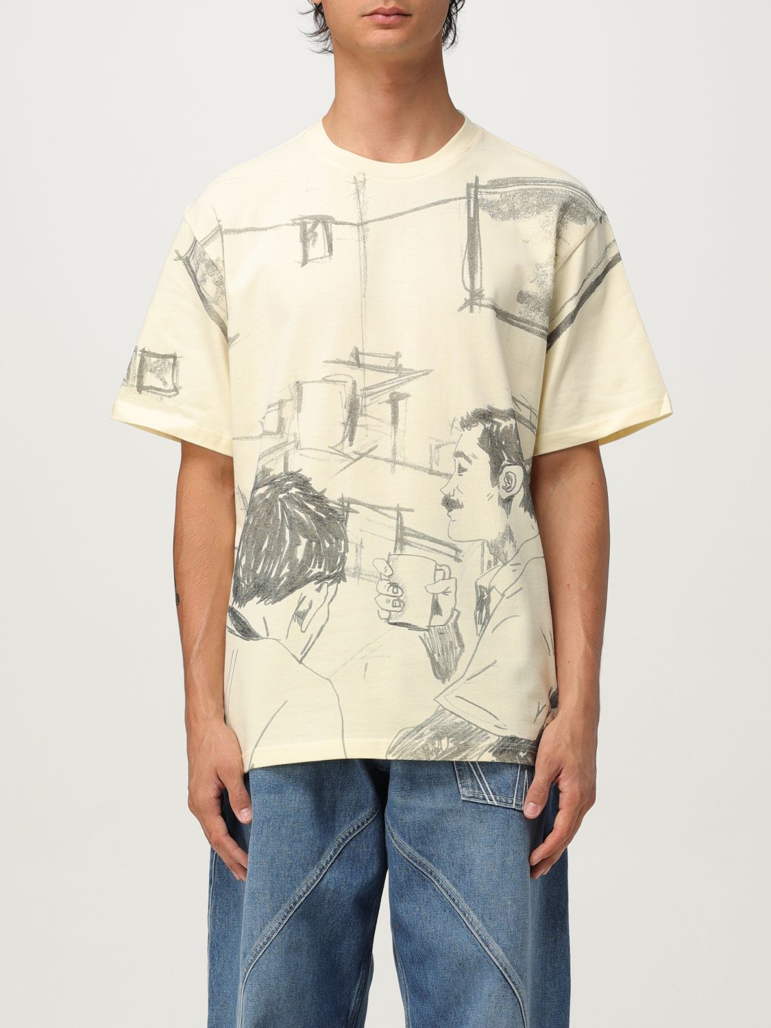 Jw Anderson T-shirt Men Color Butter In Neutral