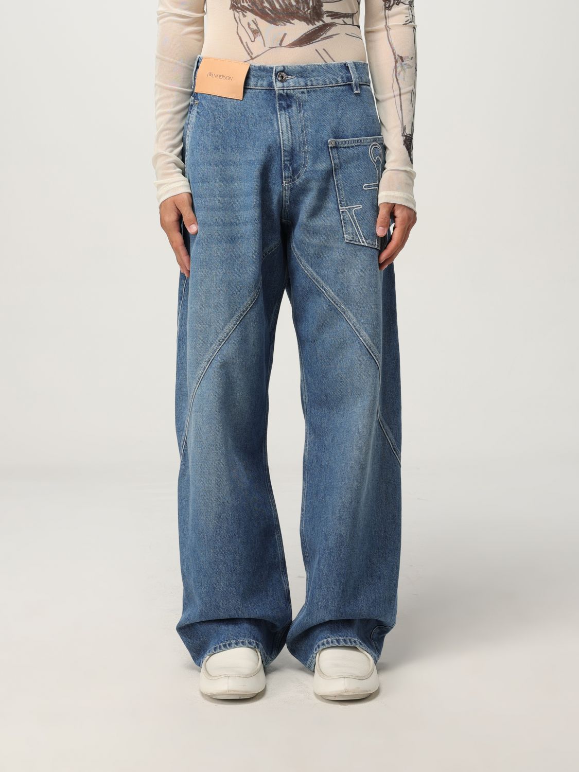 Jw Anderson Jeans Men Color Stone Washed In Blue