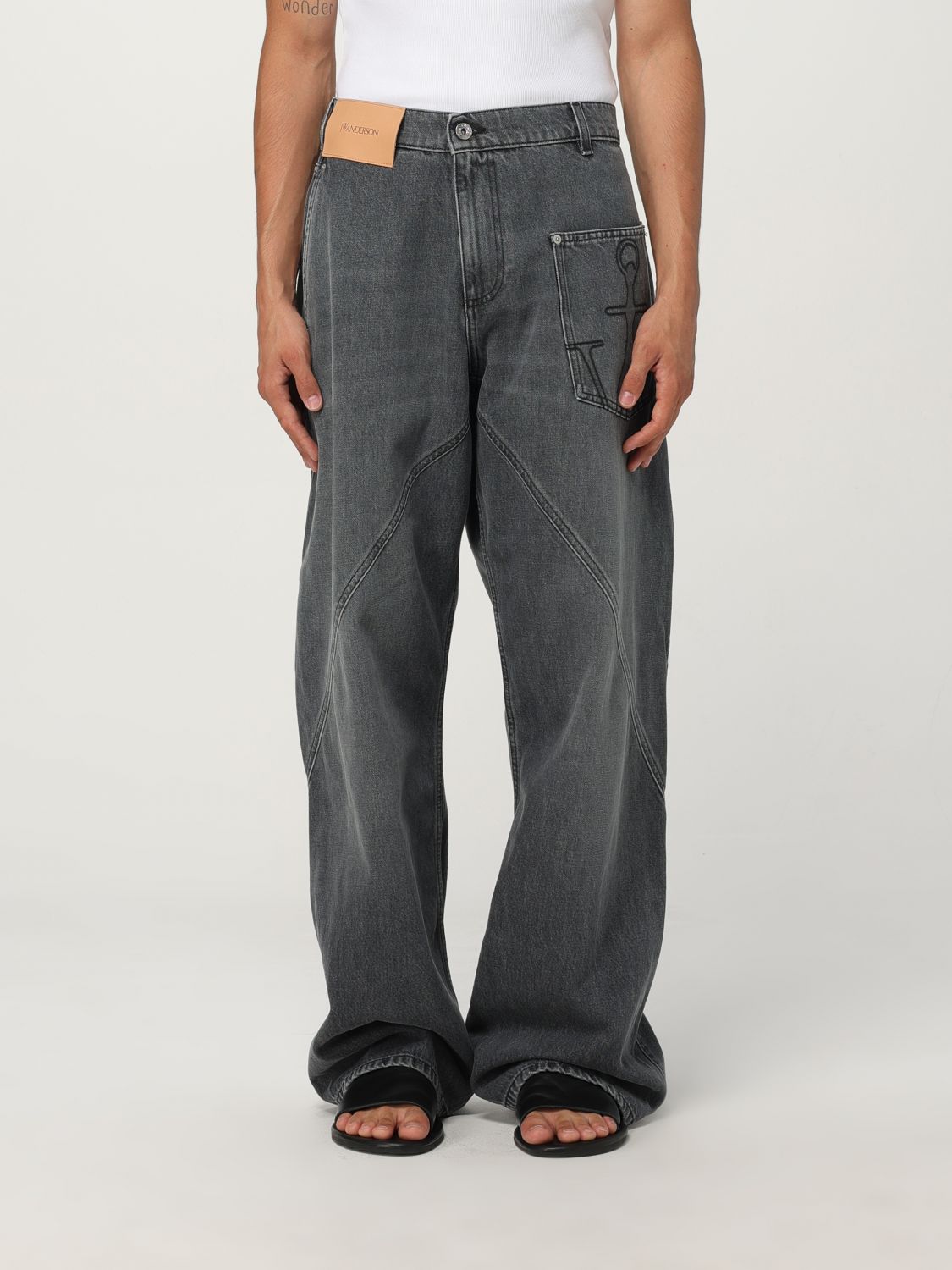 Jw Anderson Jeans Men Color Charcoal In Black
