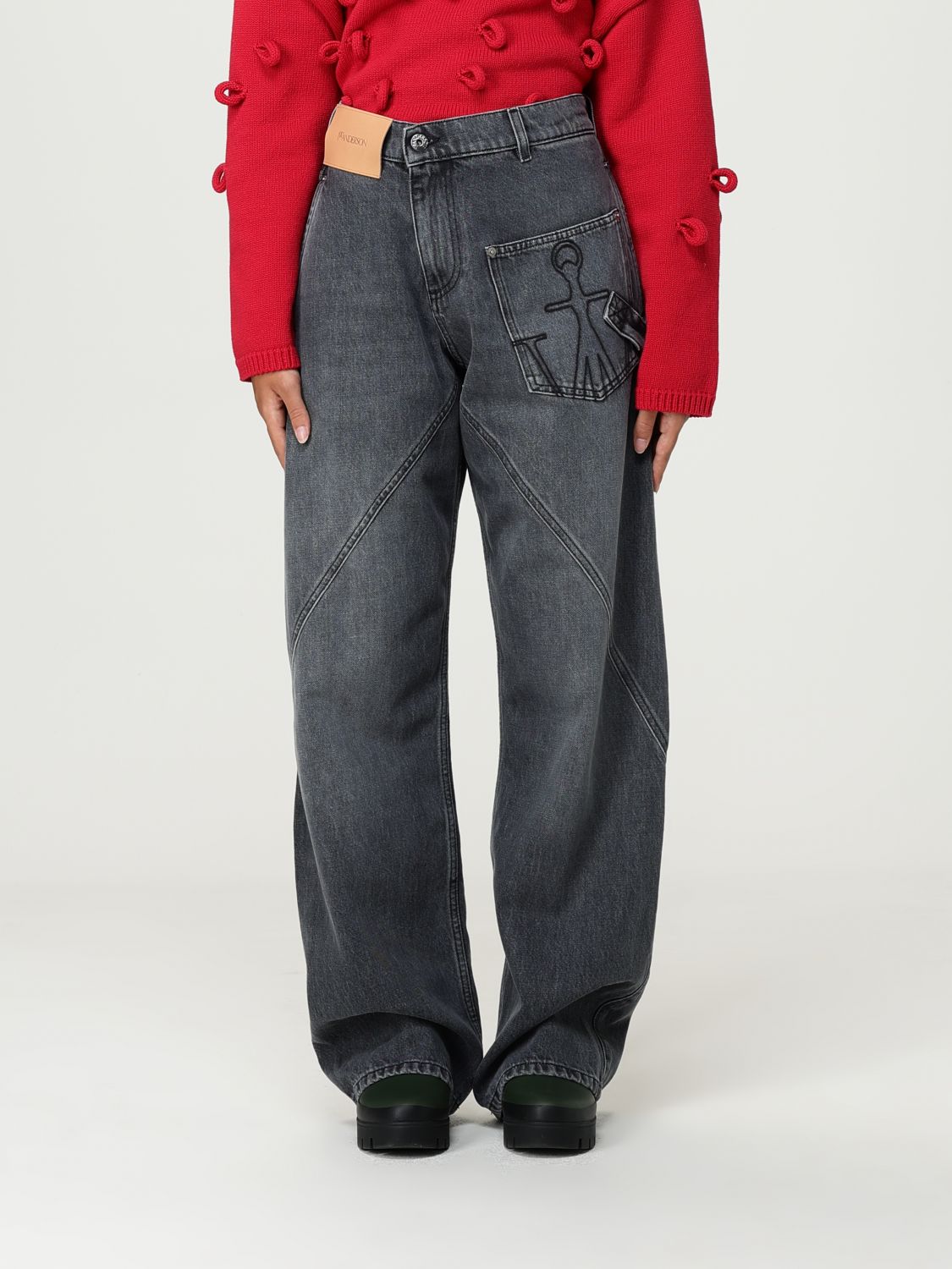 Jw Anderson Jeans Woman Color Charcoal In Gray