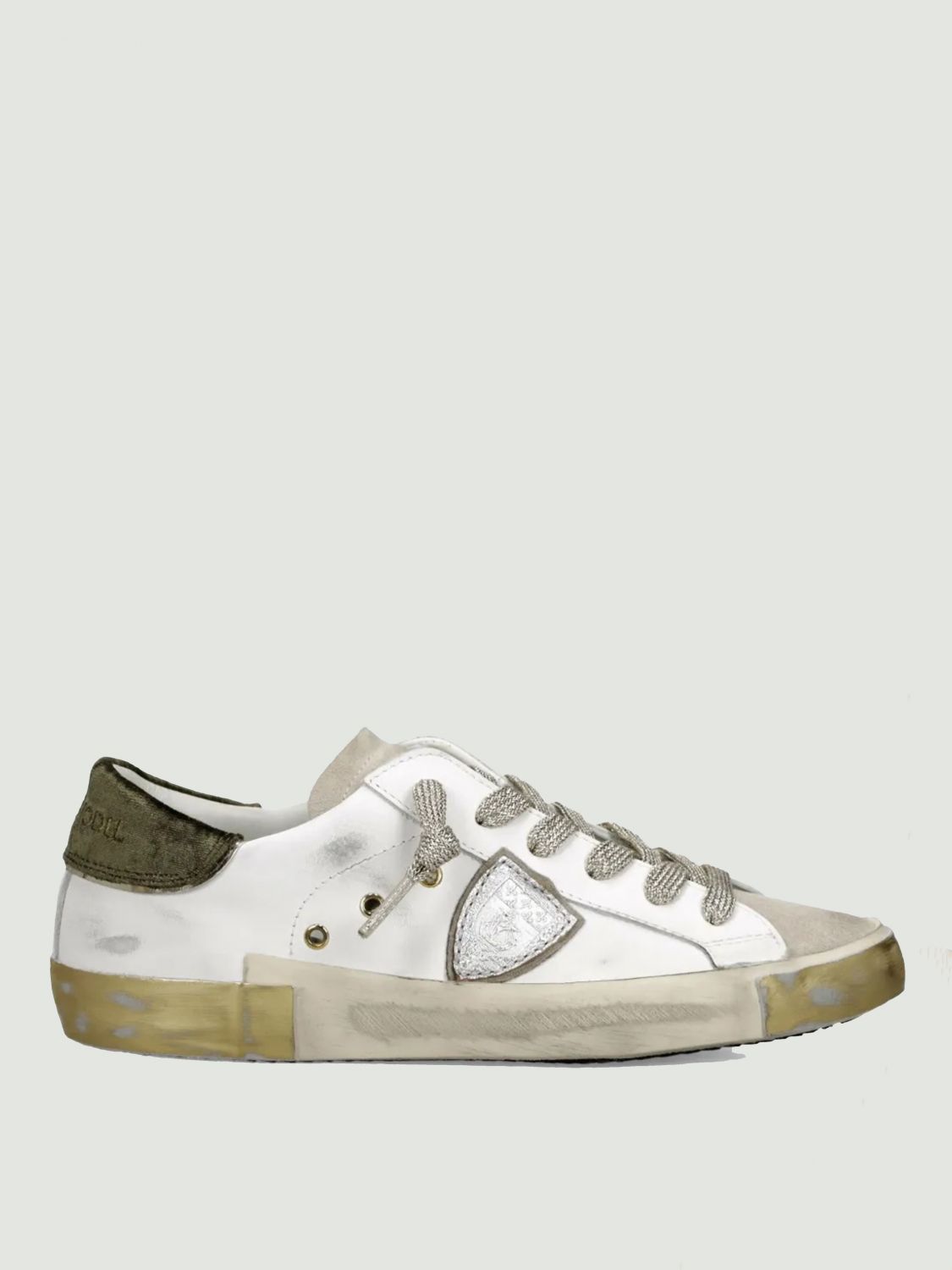 Philippe Model Gray Sneakers In White
