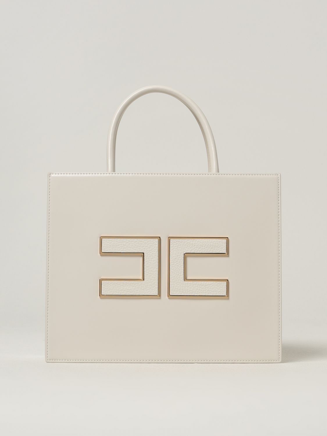 Elisabetta Franchi Logo-plaque Tote Bag In White