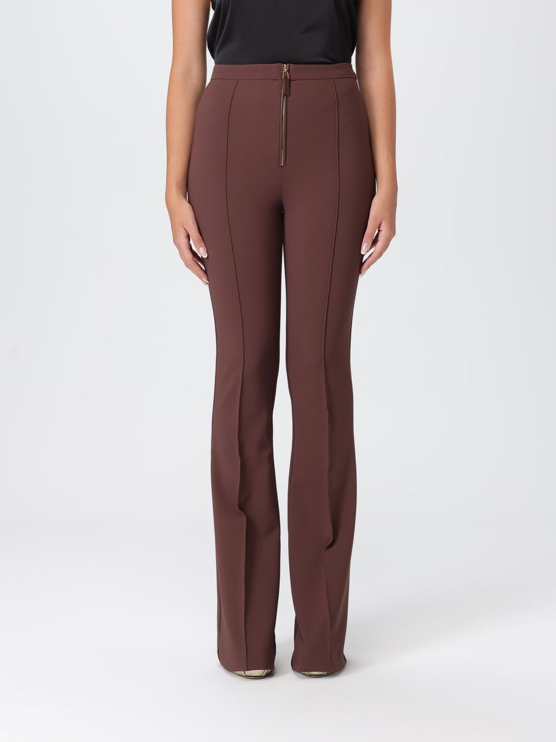 Elisabetta Franchi Pants  Woman Color Coffee In Brown