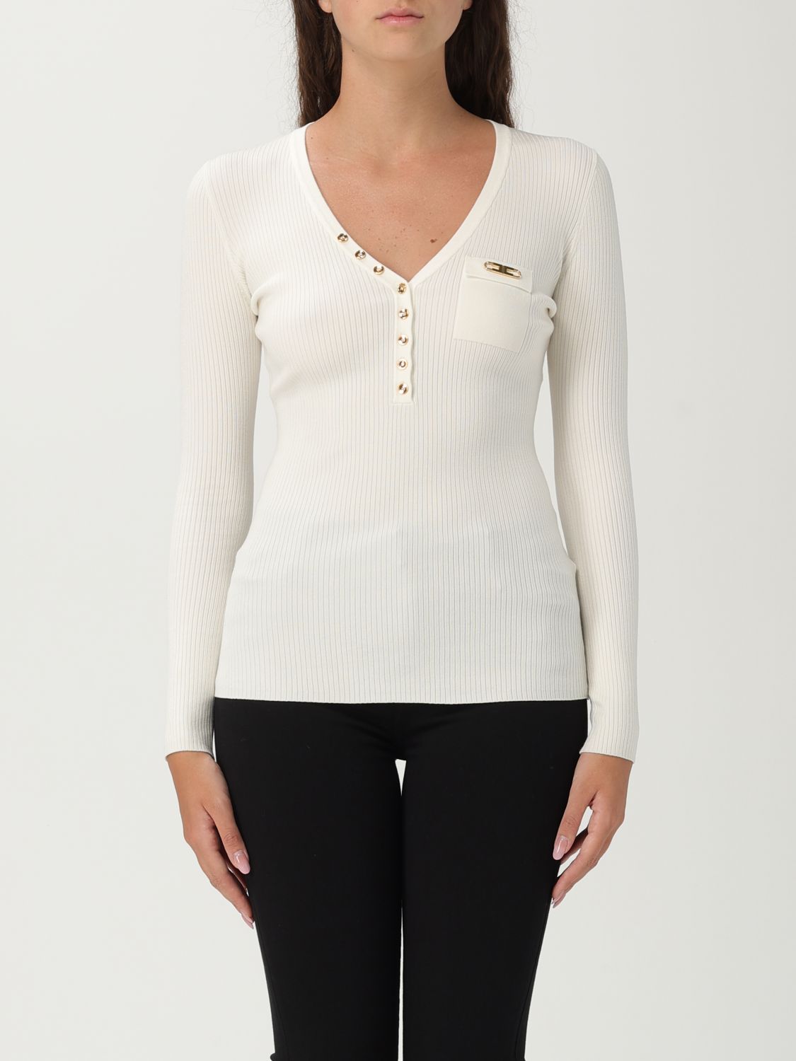 Elisabetta Franchi Sweater Woman Color White In White