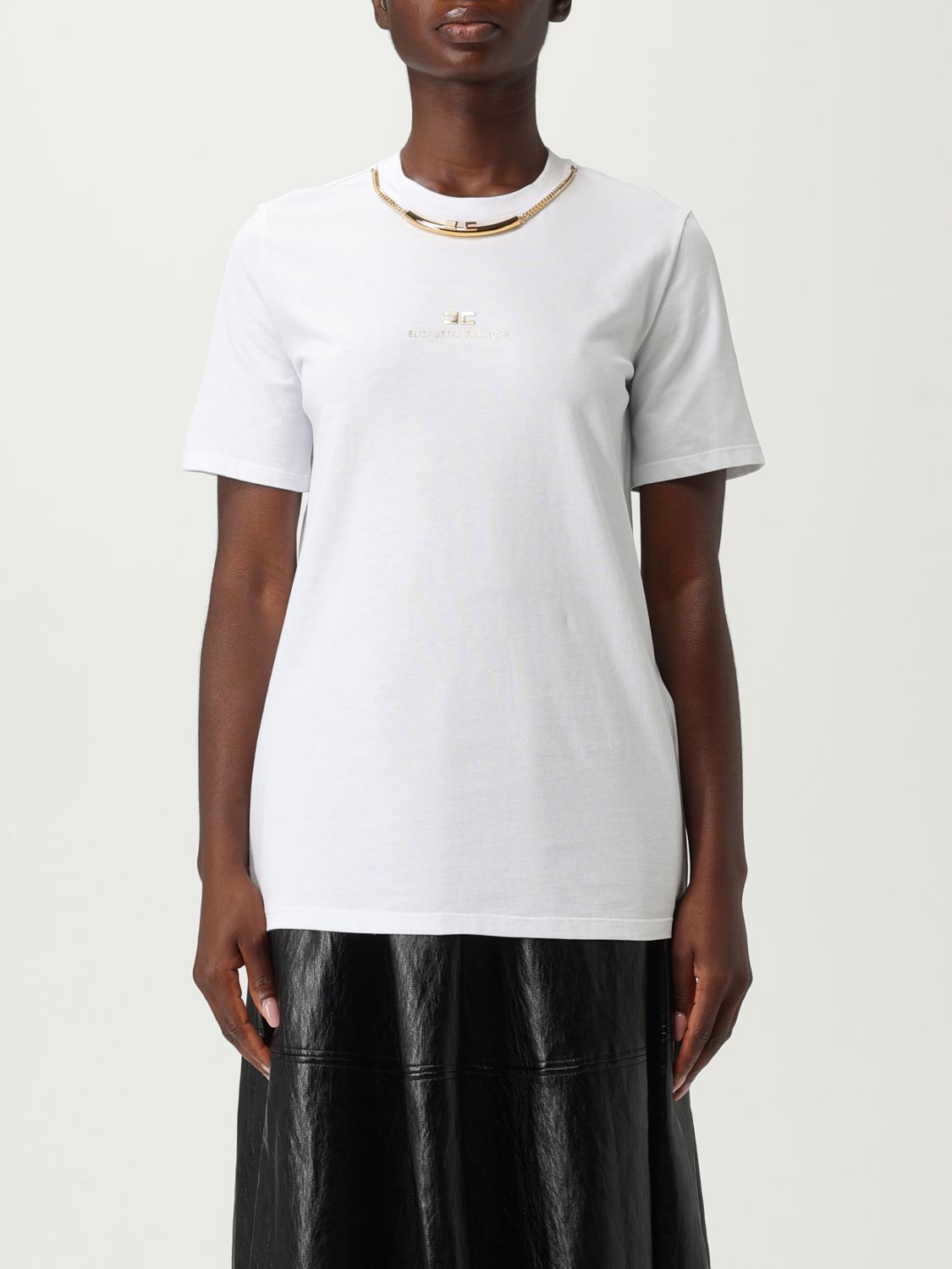 Elisabetta Franchi T-shirt  Woman Color White In Black