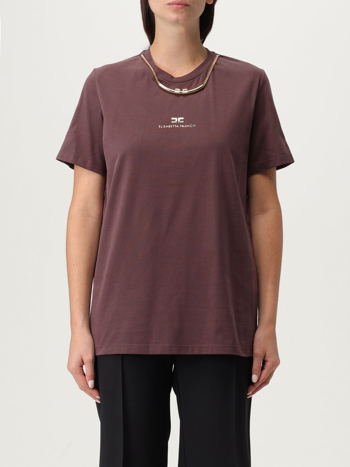 Elisabetta Franchi T-shirt  Woman Color Red Purple In Purple