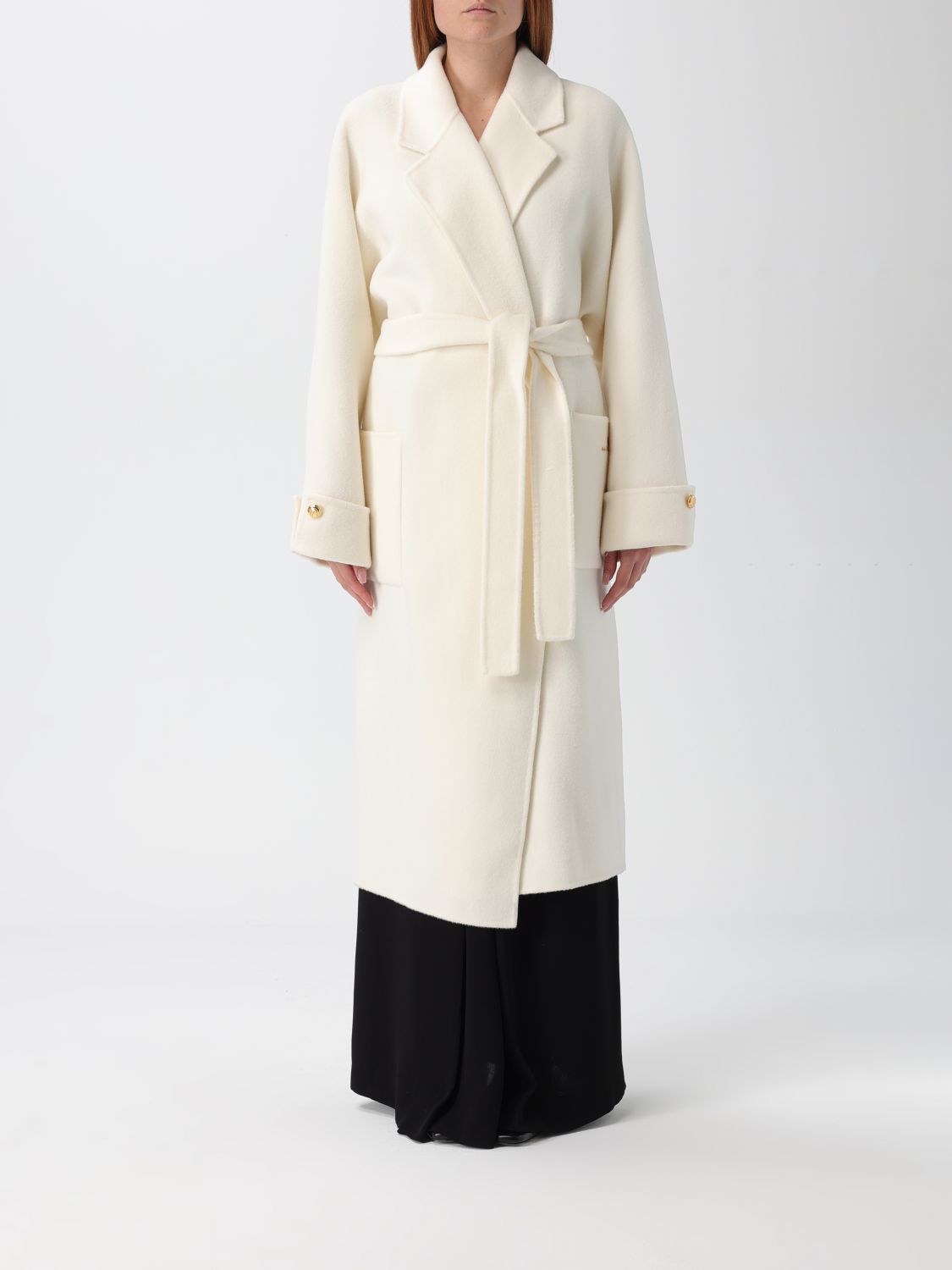 Elisabetta Franchi Coat  Woman Color Milk In Neutral