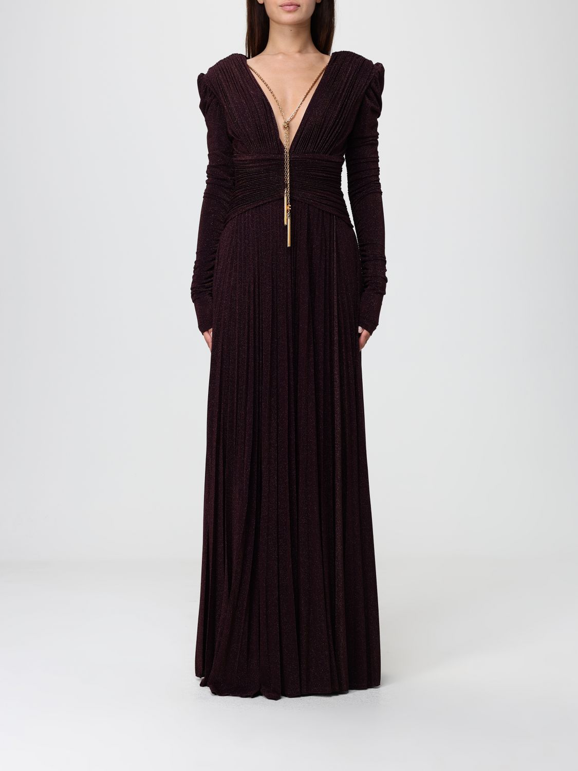 Elisabetta Franchi Dress  Woman Color Wine In Burgundy