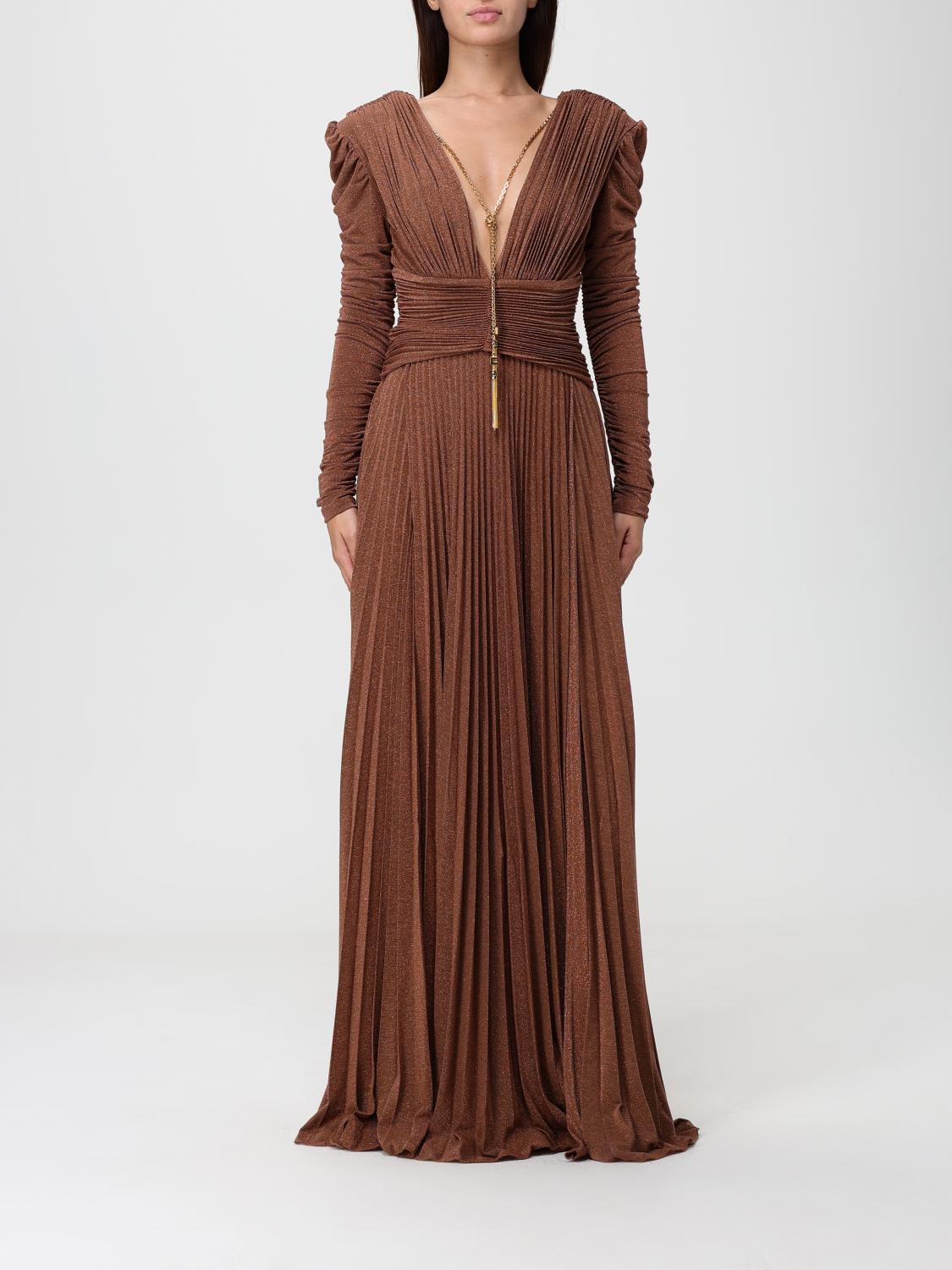 Elisabetta Franchi Dress  Woman Color Bronze In Brown