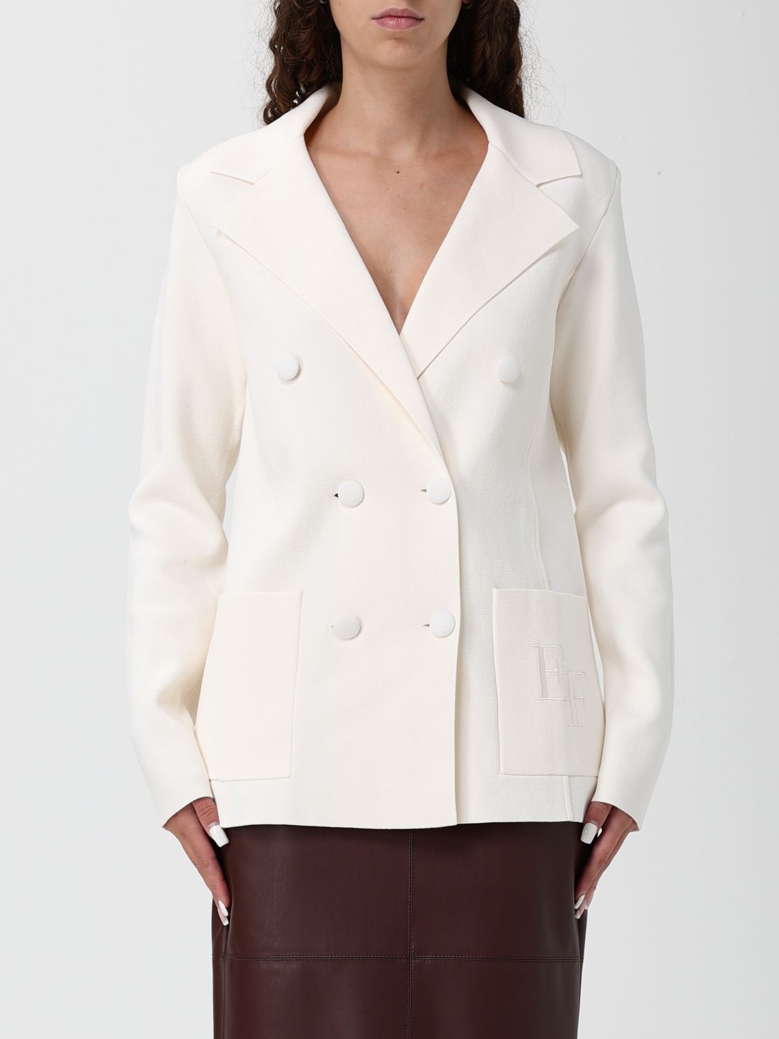 Elisabetta Franchi Blazer Woman Color Milk In White