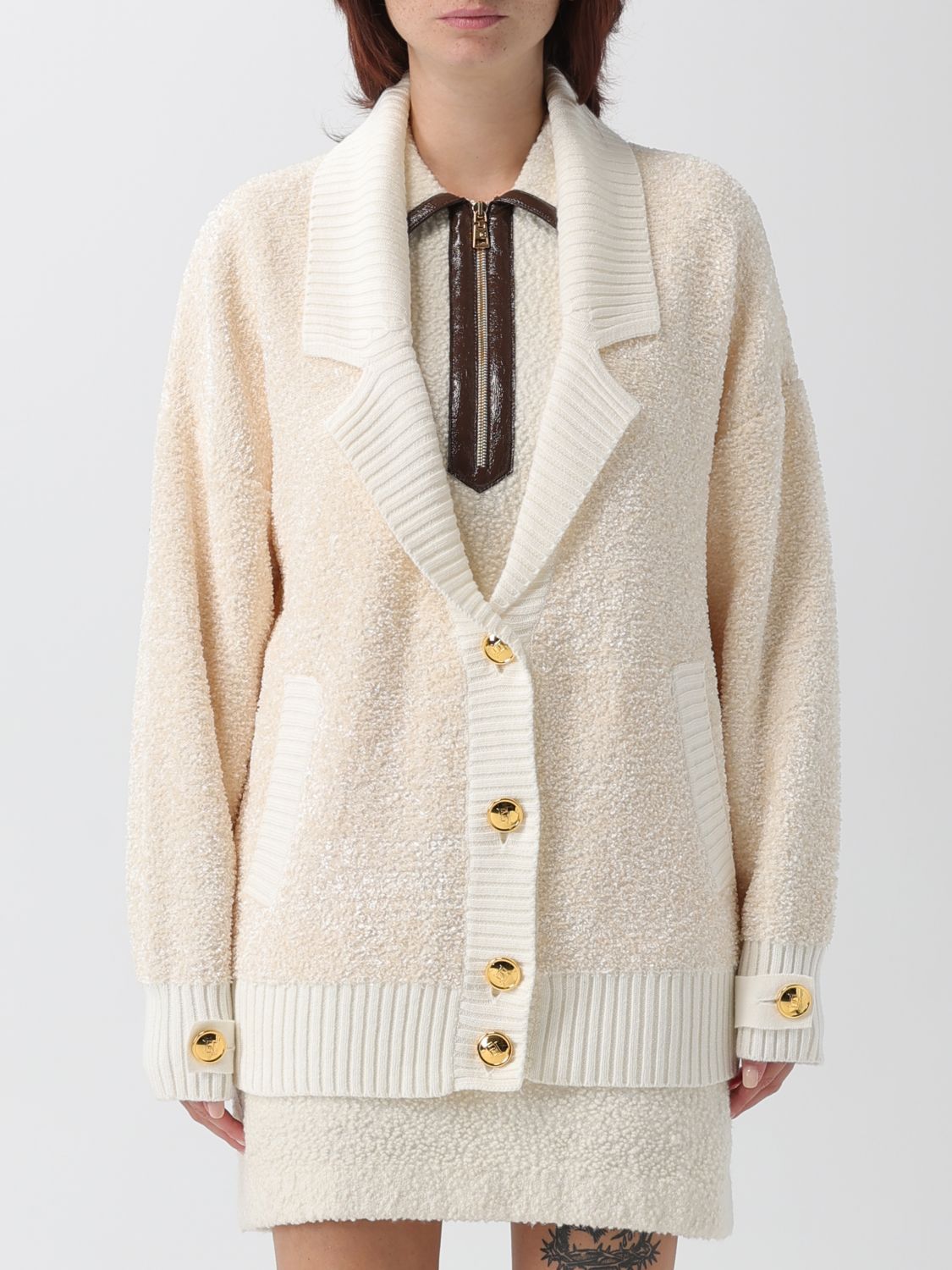 Elisabetta Franchi Tricot Jersey Clothing In Neutral