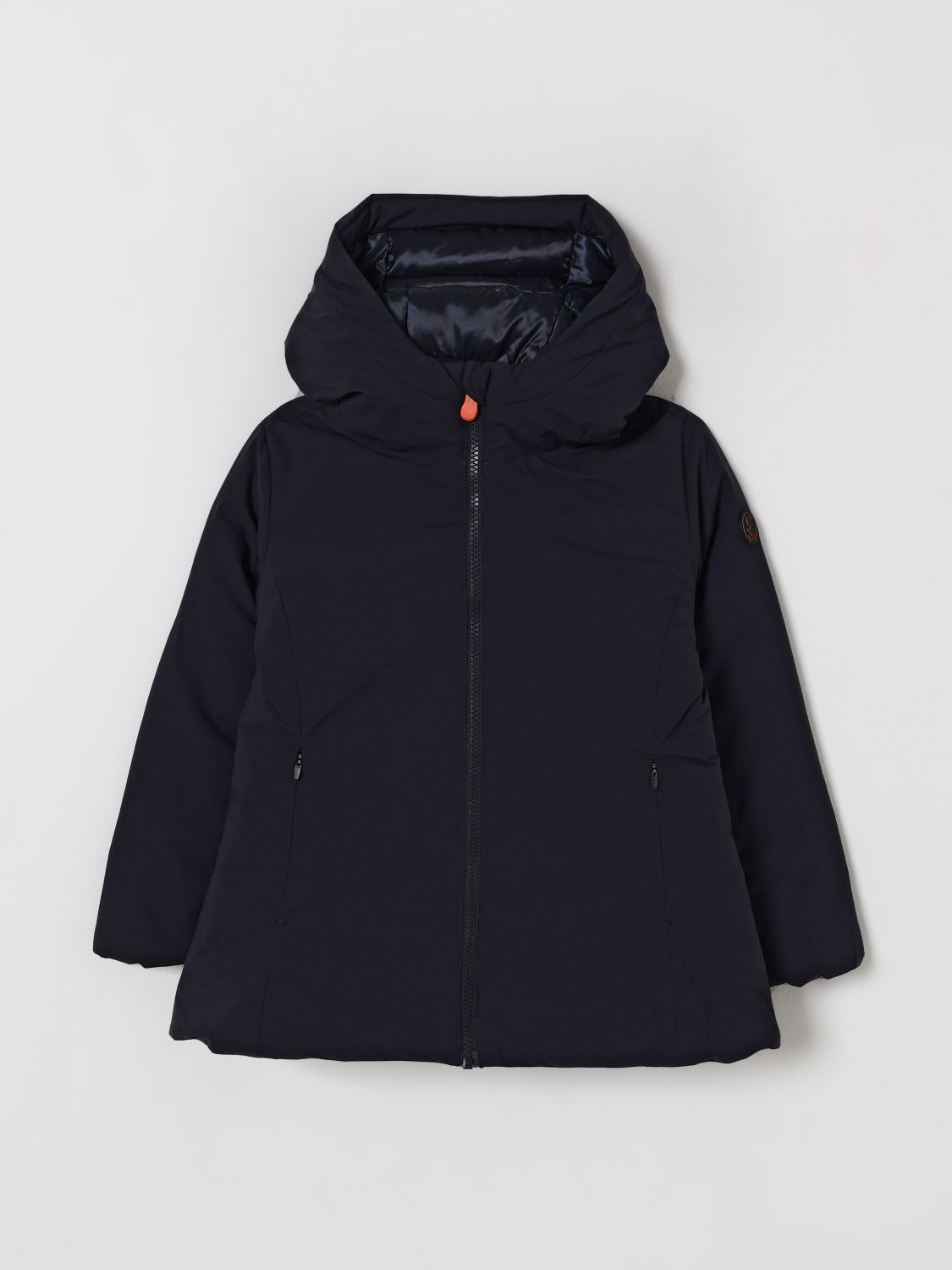 Save The Duck Hooded Padded Coat In Blue