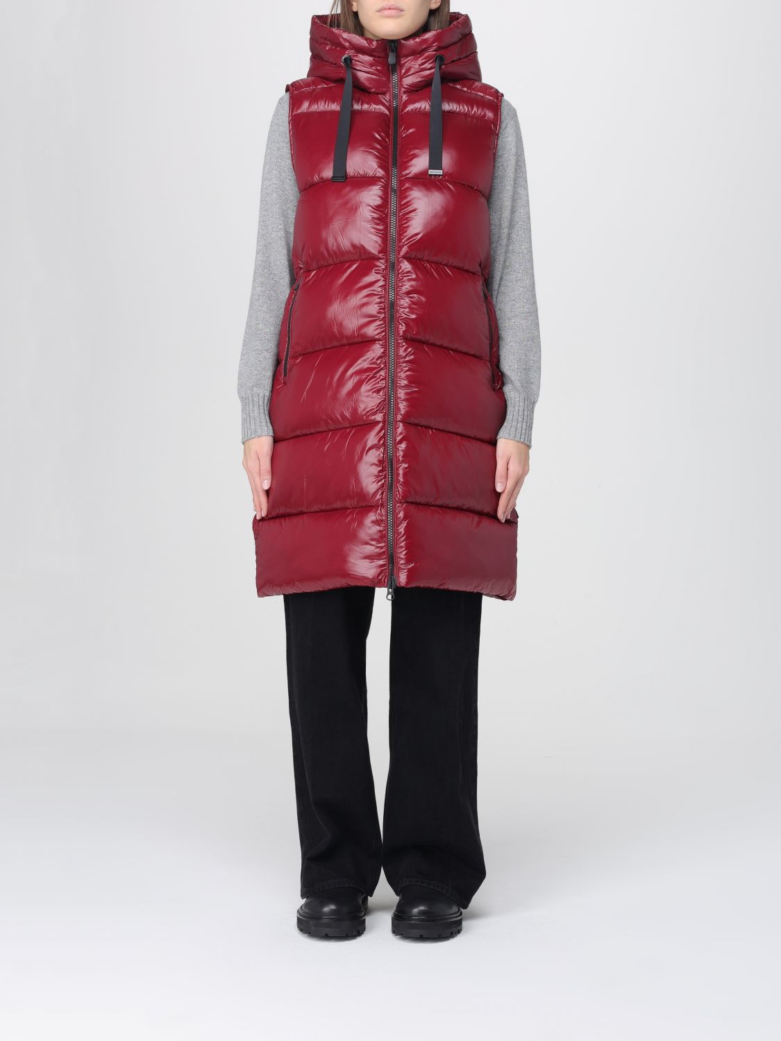 Save The Duck Waistcoat  Woman Color Wine In Burgundy