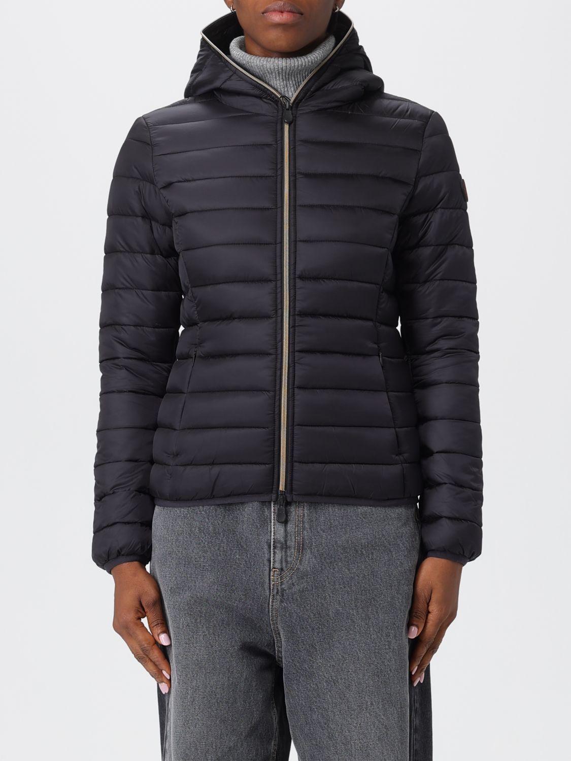 Save The Duck Vicky Short Hooded Basic Jacket In Blue