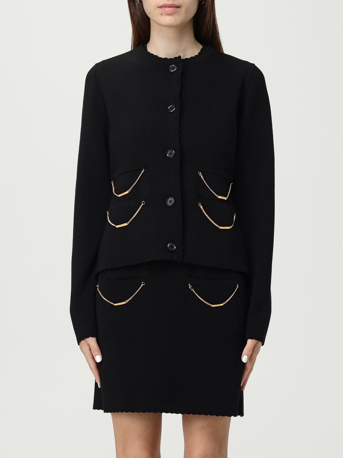 Moschino Chain Cardigan With Laced Hem In Multi