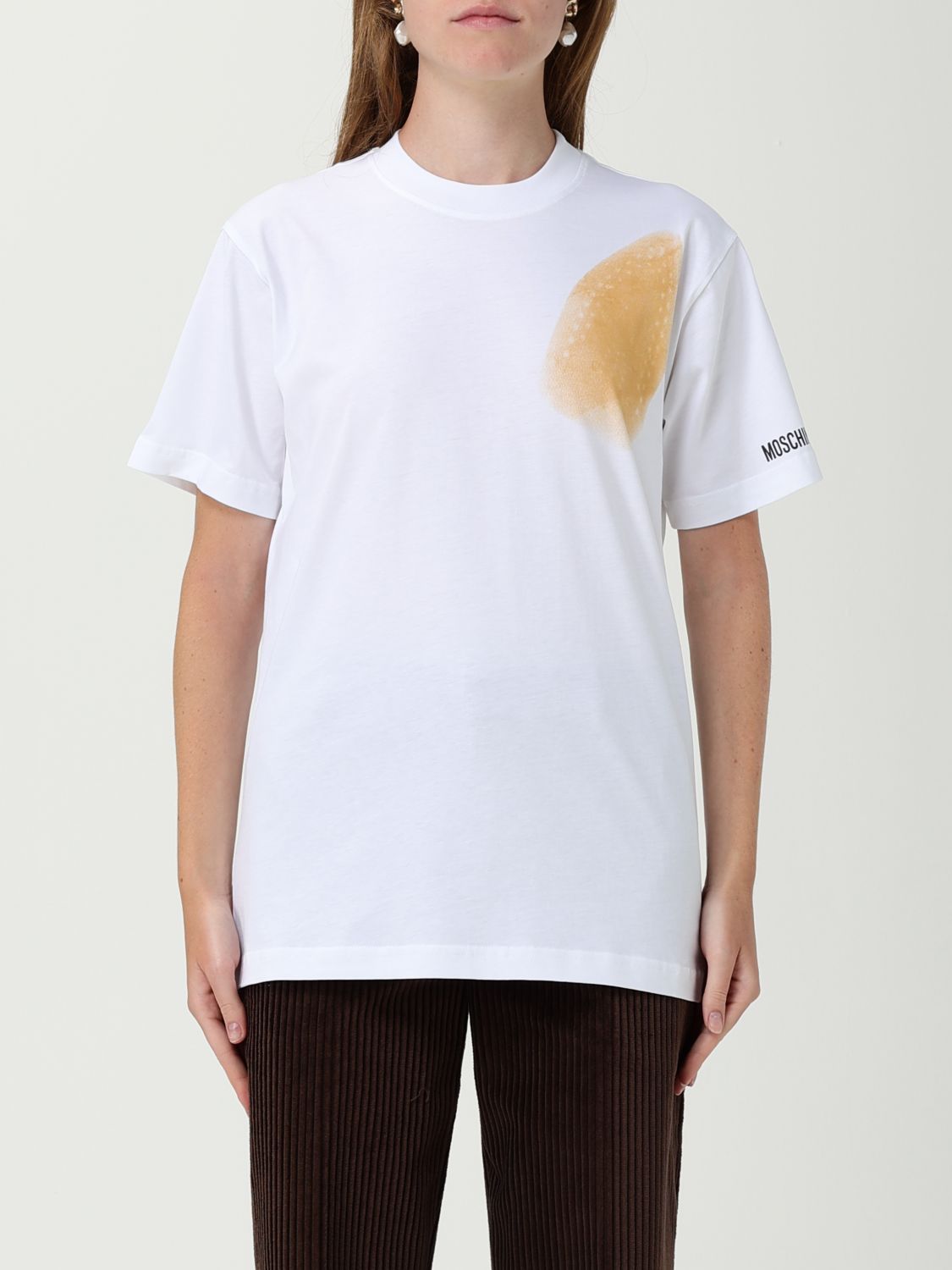 Moschino Organic Cotton Jersey T-shirt Archive In White