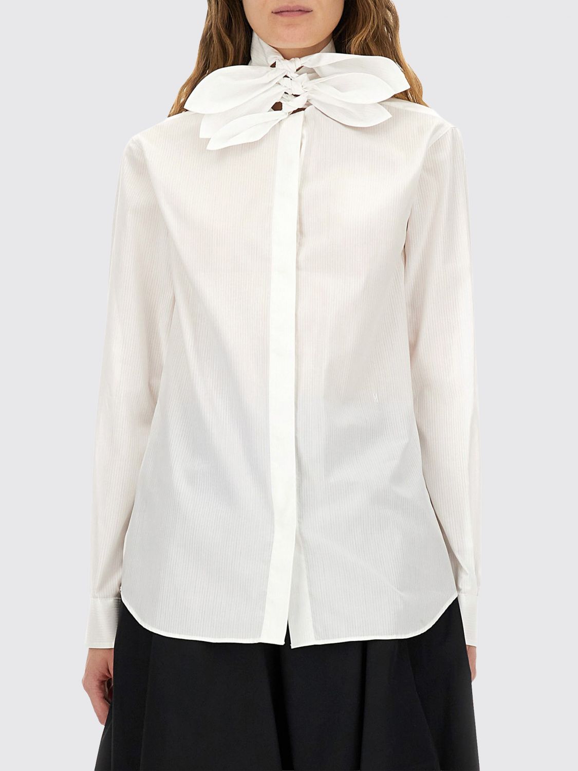 Moschino Cotton Poplin Jacquard Shirt In White