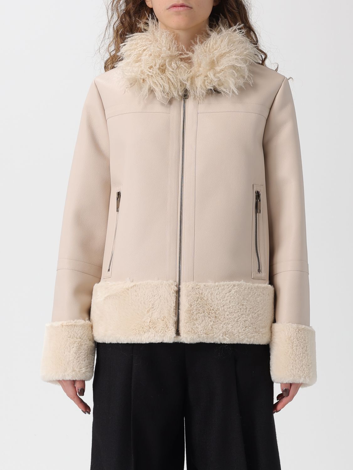 Twinset Jacket Woman Color Yellow Cream In Gold