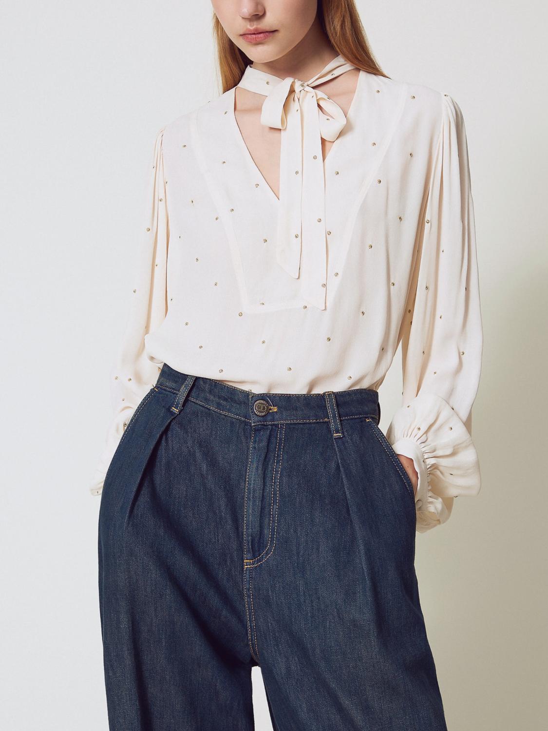 Twinset Shirt  Woman Color Yellow Cream In White